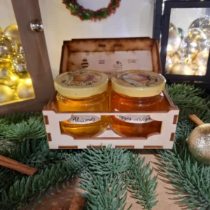 Akácméz és Vegyes virágméz fa díszdobozban