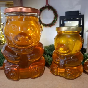 Üveg nagy és kis maci vegyes virágméz